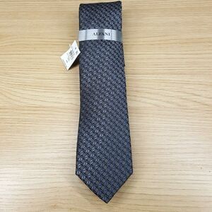 ALFANI Mens Neck Tie Gray Diamond Lattice Diagonal Stripe Pointed Classic